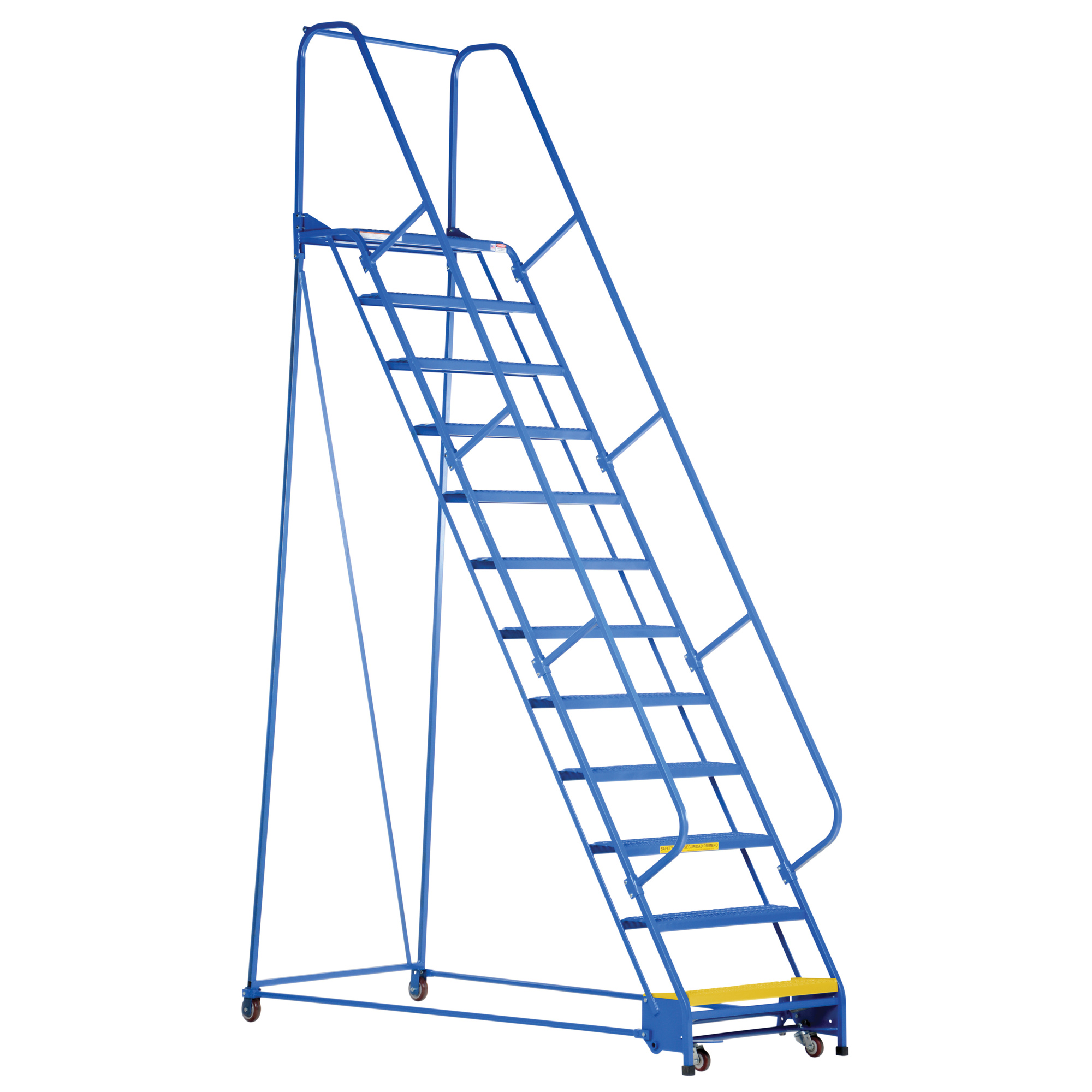 Vestil Grip Strut Warehouse Ladder - 12 Steps, 156in. Overall Height, Steel, Powder-Coat Finish, Model# LAD-PW-32-12-G